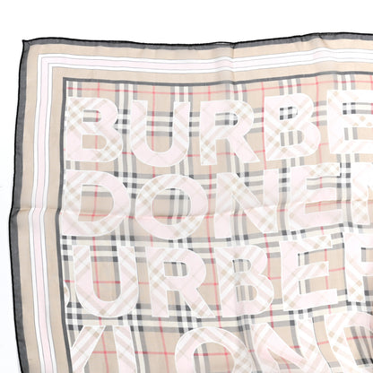 Burberry Silk Chiffon Logo Print Vintage Check Scarf Alabaster Pink 5 of 6