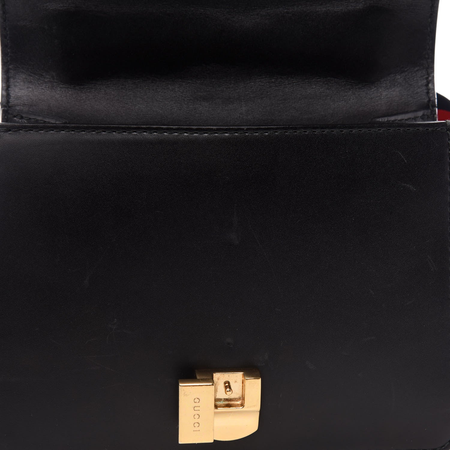 Gucci Calfskin Mini Sylvie Chain Shoulder Bag Black 9 of 14