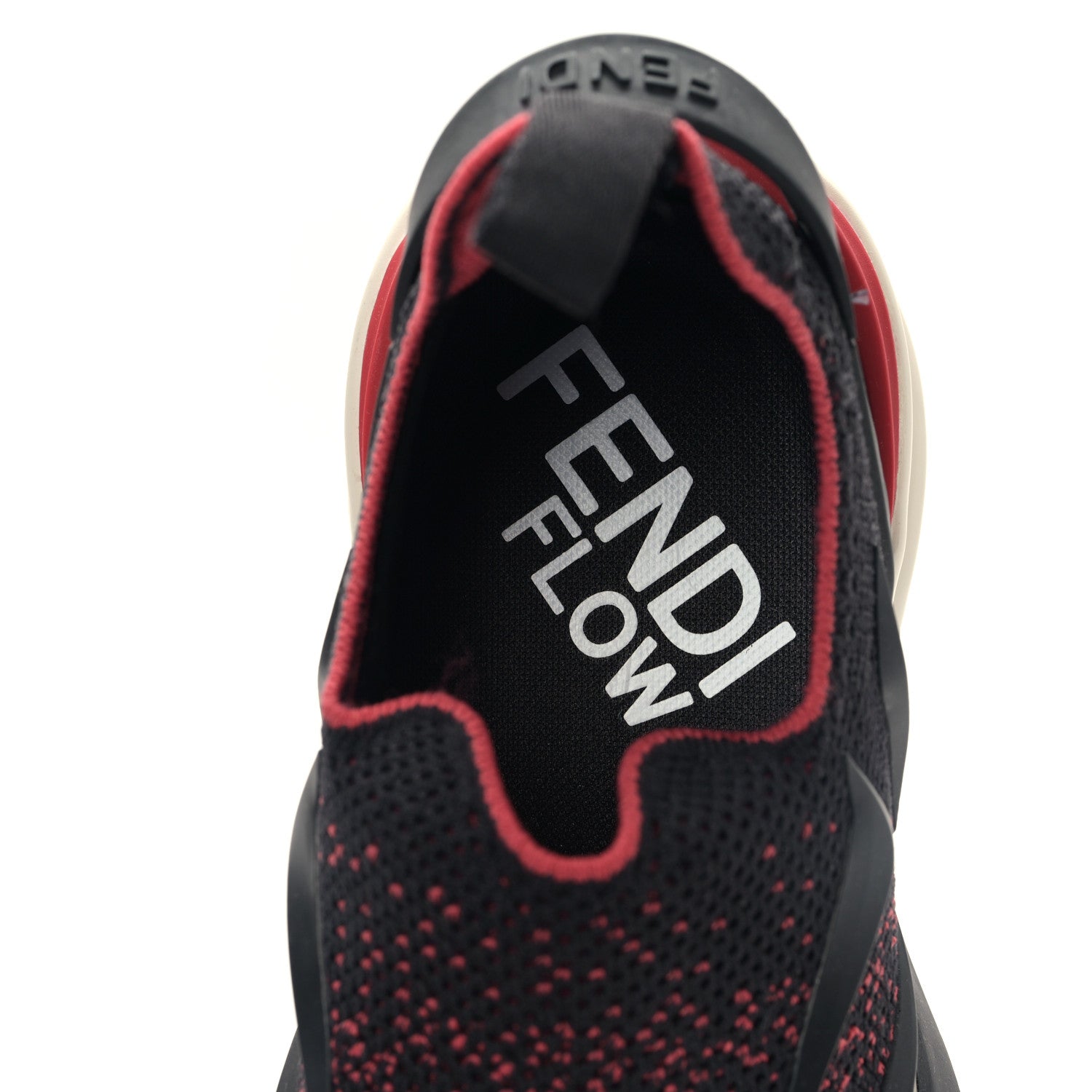 Fendi Polyamide Jacquard Knit Mens Flow Sneakers 9 Black Rubin 7 of 7