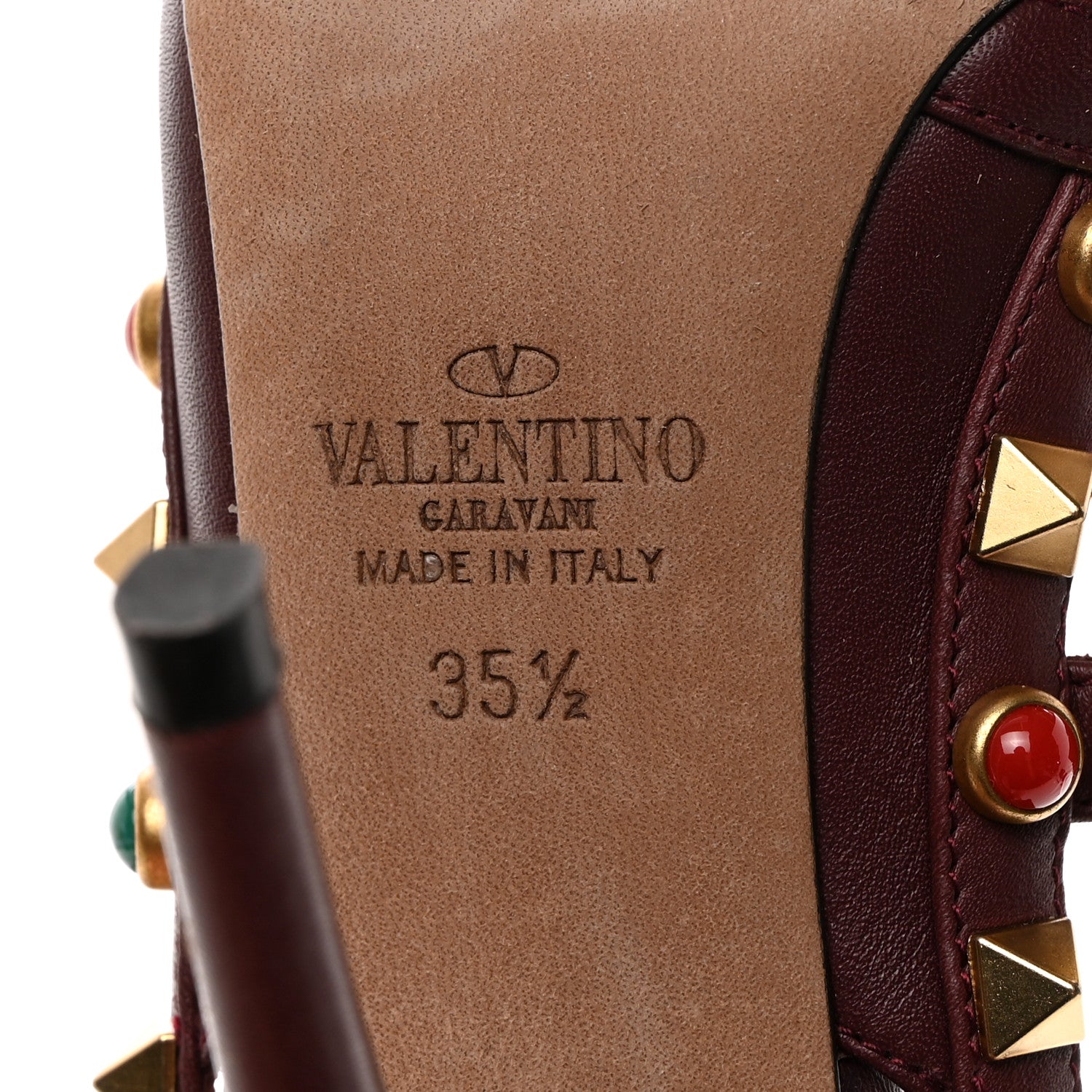 Valentino Garavani Nappa Rockstud Rolling Ankle Strap 100mm Pumps 35.5 Rubin 8 of 8