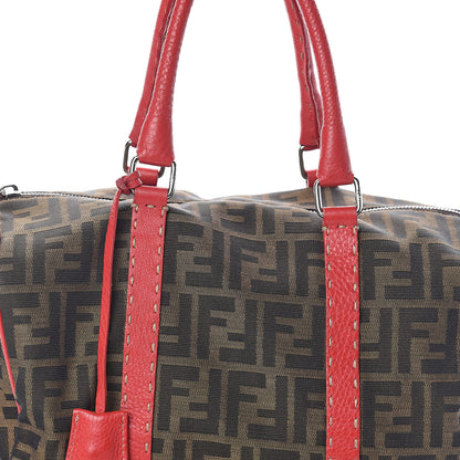 Fendi Zucca Cuoio Romano Selleria Medium Boston Tobacco Rosso Scuro 8 of 16