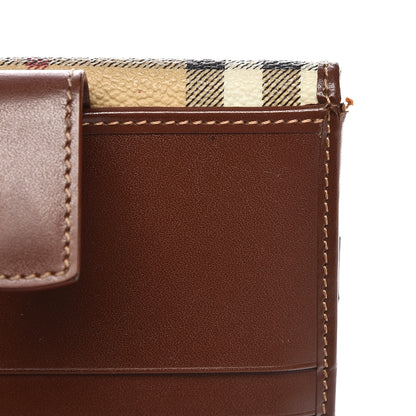 Burberry Haymarket Check Compact Wallet Brown 9 of 10
