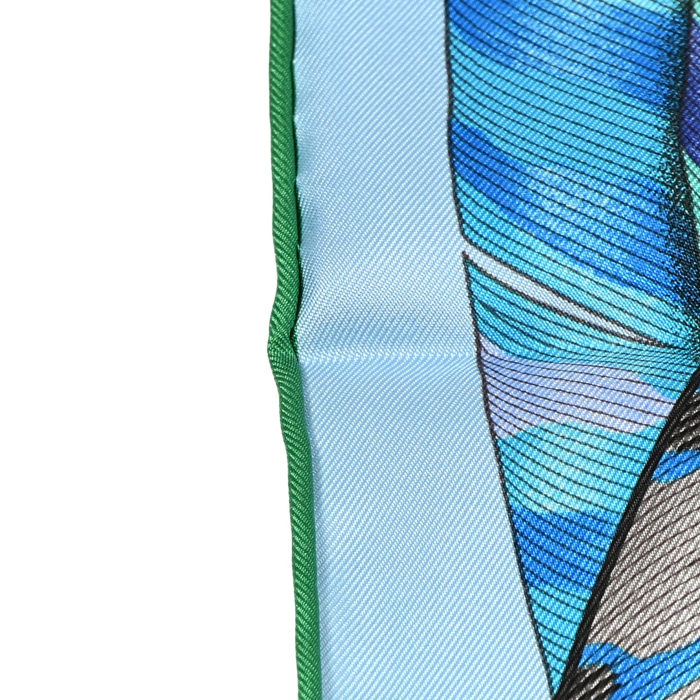 Silk Plumes En Fete Scarf 90 Ciel Vert Brun