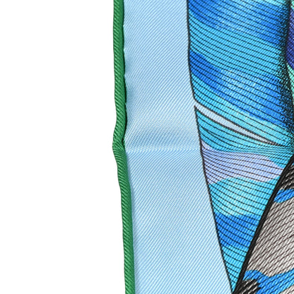 Hermes Silk Plumes En Fete Scarf 90 Ciel Vert Brun 7 of 13