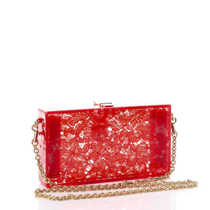 Dolce & Gabbana Plexiglass Lace Dolce Box Clutch Red 4 of 7