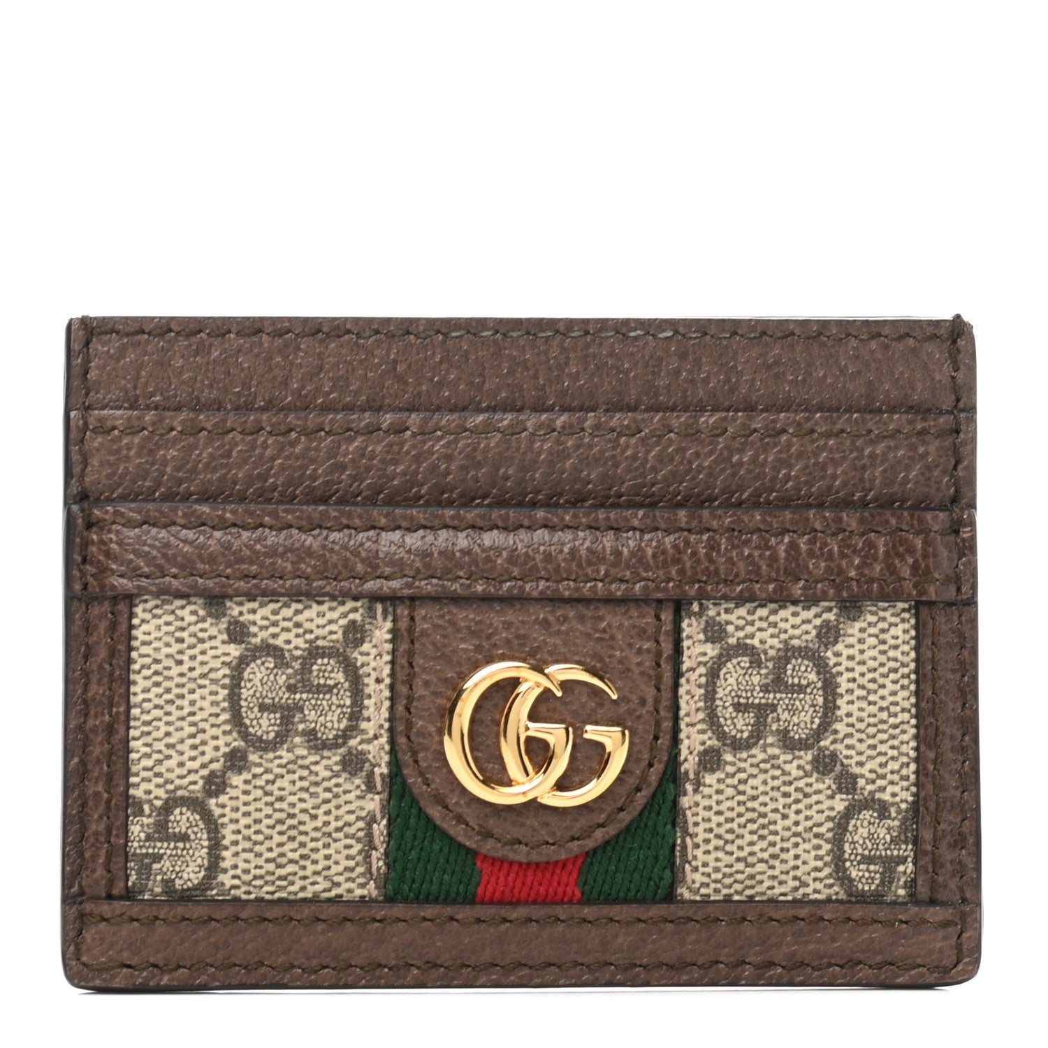 Gucci GG Supreme Monogram Ophidia Card Holder Brown 1 of 6