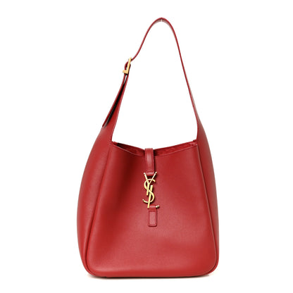 Saint Laurent Smooth Calfskin Small Le 5 A 7 Soft Hobo Red Danger 1 of 10