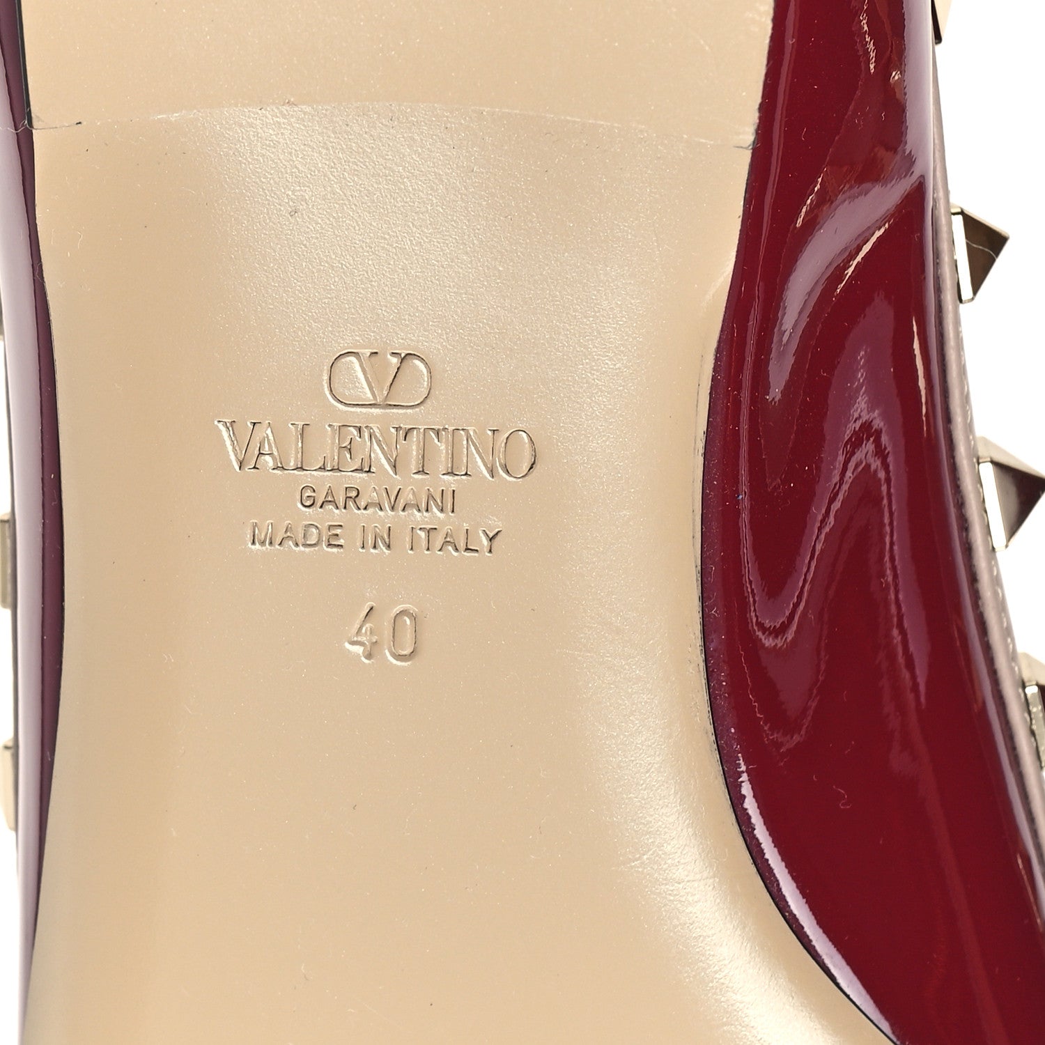Valentino Garavani Patent Nappa Rockstud Cage Ballerina Flats 40 7 of 9
