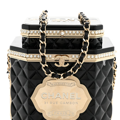 Chanel Resin Pearl Enamel Tea Box Minaudiere Black Gold 8 of 12