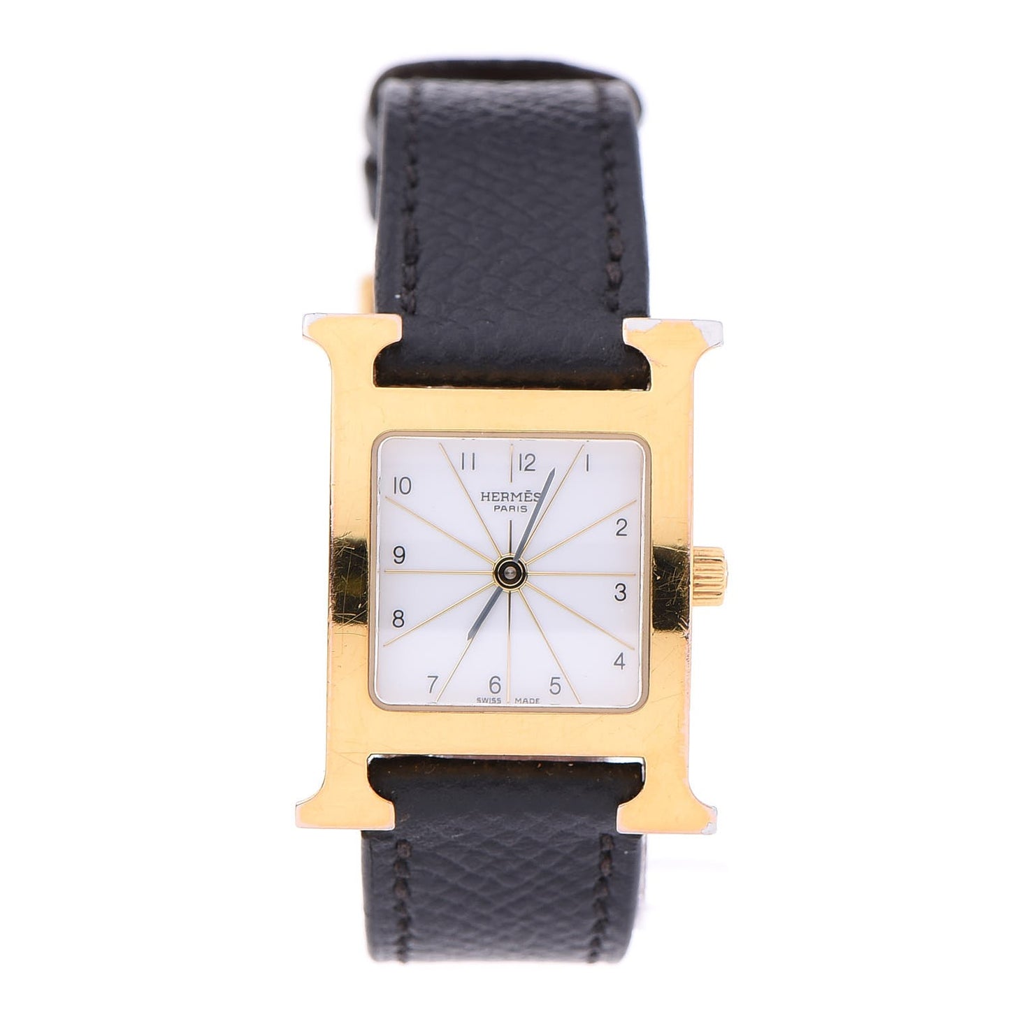 Stainless Steel Epsom 21mm Heure H Hour Quartz Watch Noir