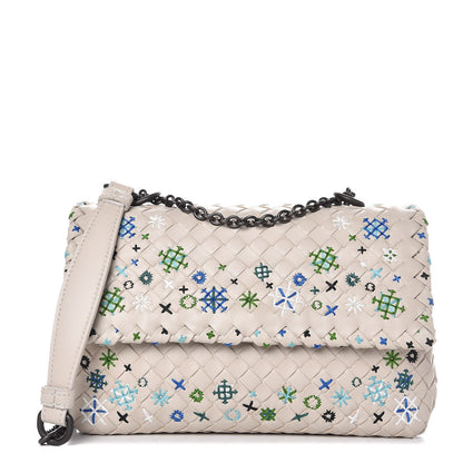 Bottega Veneta Nappa Intrecciato Meadow Flower Embroidered Baby Olimpia Mist 1 of 7