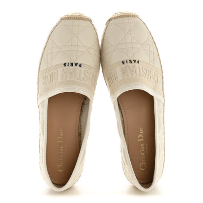 Christian Dior Calfskin Cannage Granville Espadrilles 38.5 Off White 2 of 11