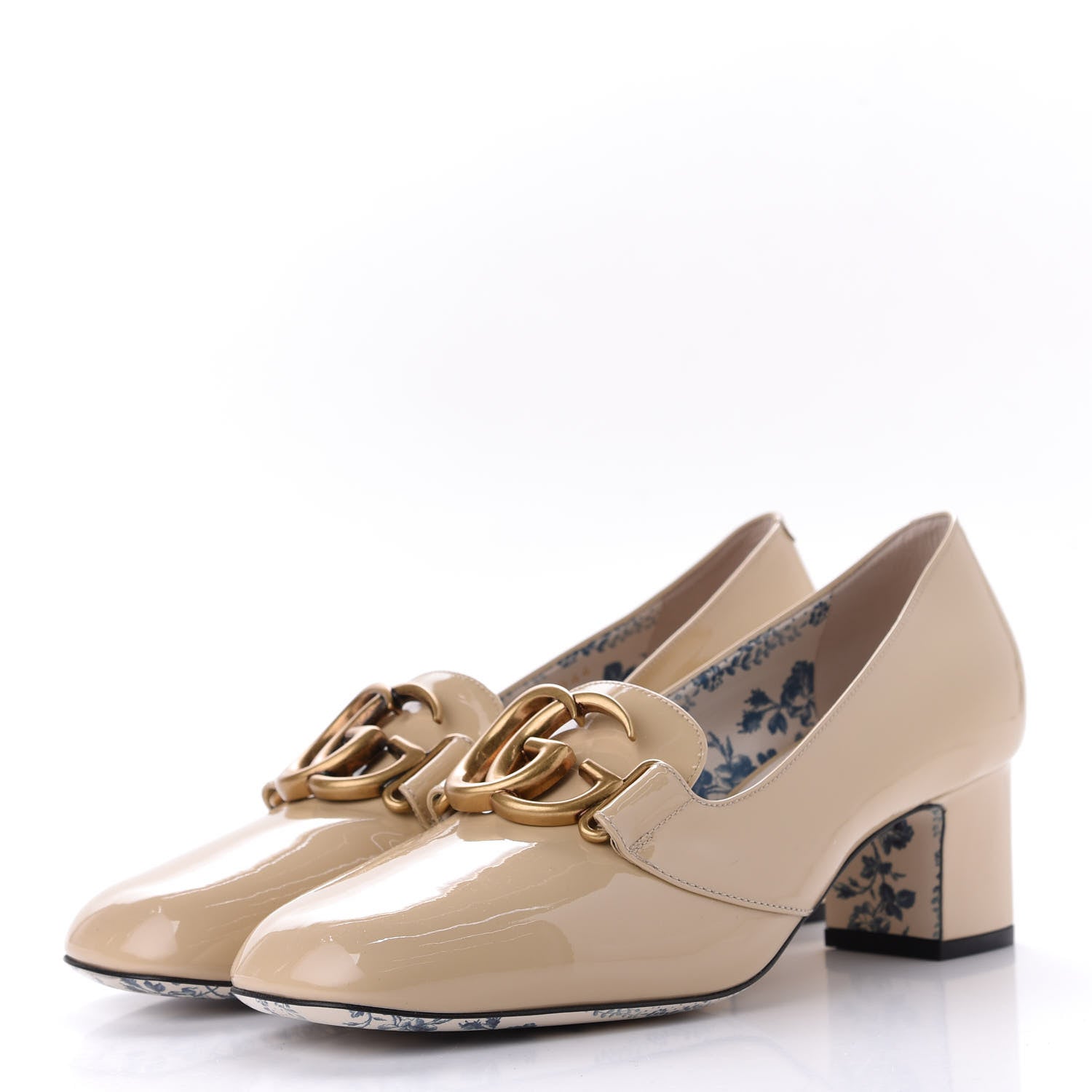 Gucci Vernice GG Victoire 55mm Loafer Pumps 38.5 Sand Storm 3 of 12