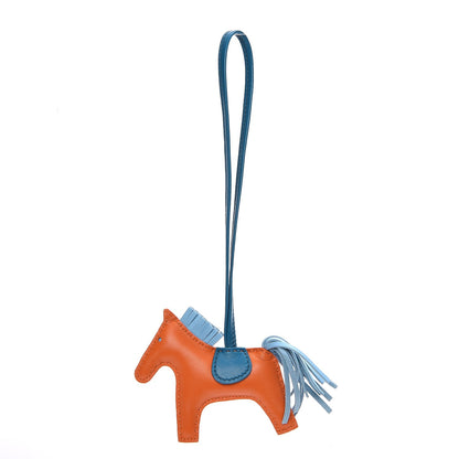 Hermes Milo Lambskin Grigri Rodeo Horse Bag Charm PM Feu Celeste Bleu Izmir 1 of 4