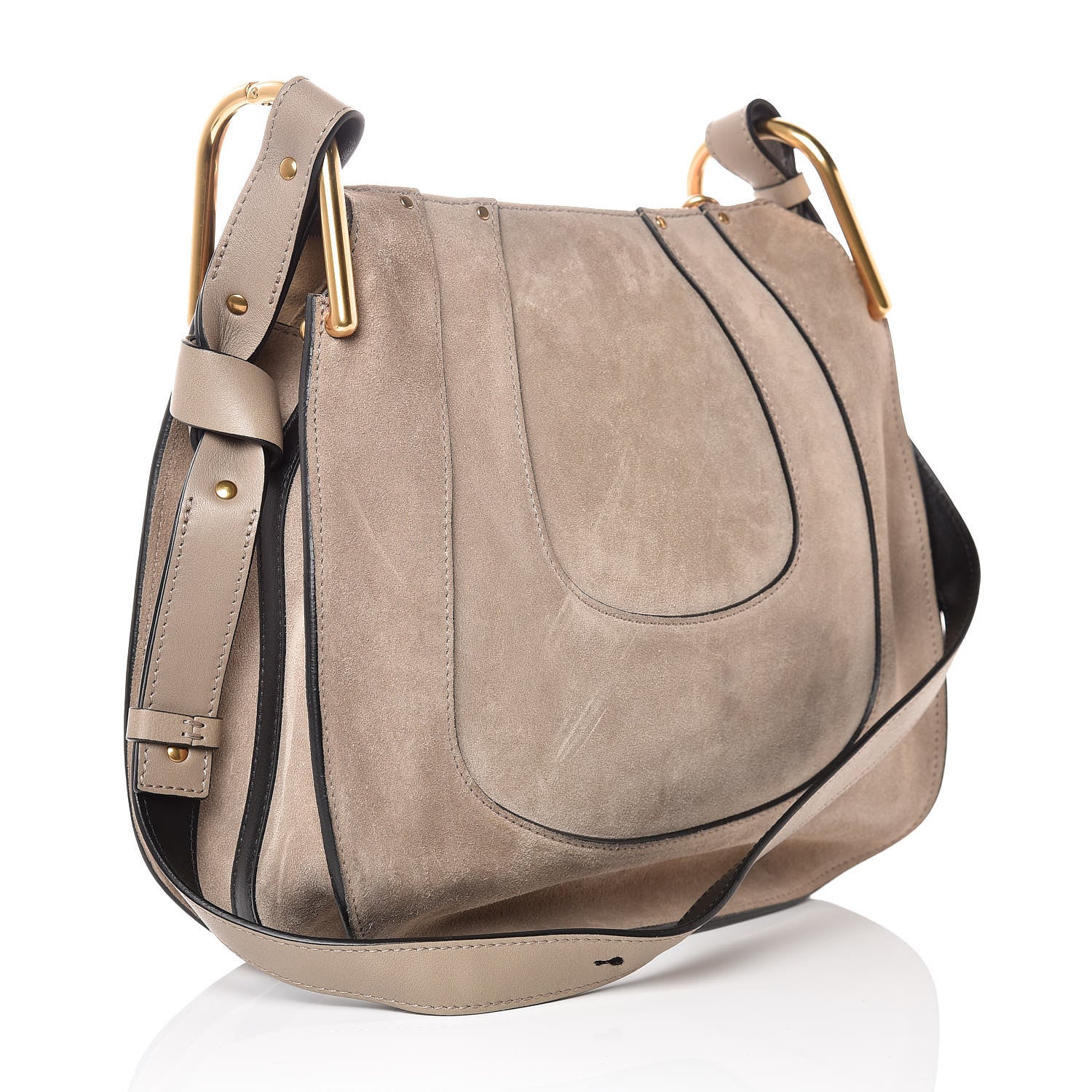 Chloe Calfskin Suede Small Hayley Hobo Cashmere Grey 3 of 9