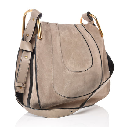 Chloe Calfskin Suede Small Hayley Hobo Cashmere Grey 3 of 9