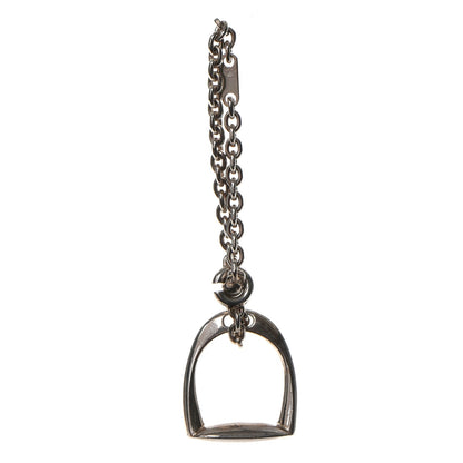 Hermes Sterling Silver Etrier Key Chain Bag Charm 1 of 6