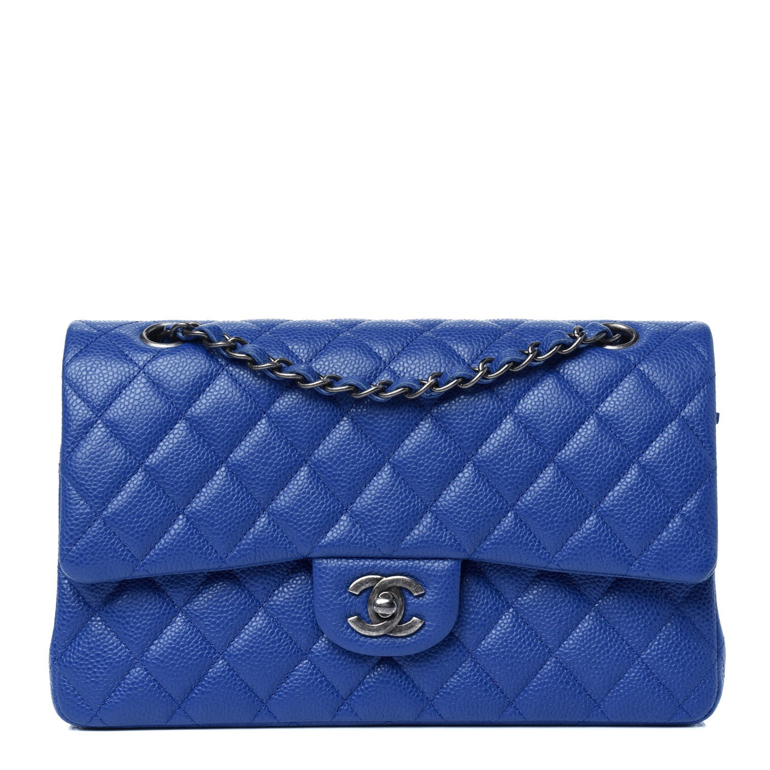 Chanel Caviar Quilted Medium Double Flap Blue 1 of 13