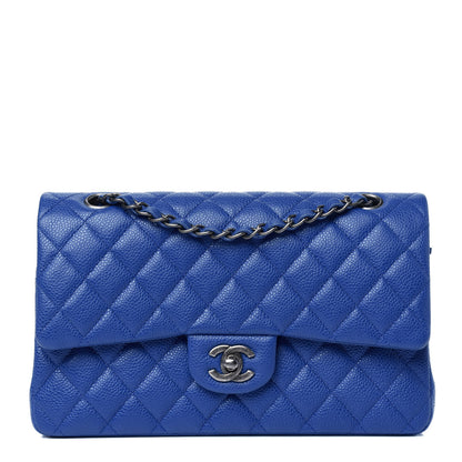 Chanel Caviar Quilted Medium Double Flap Blue 1 of 13