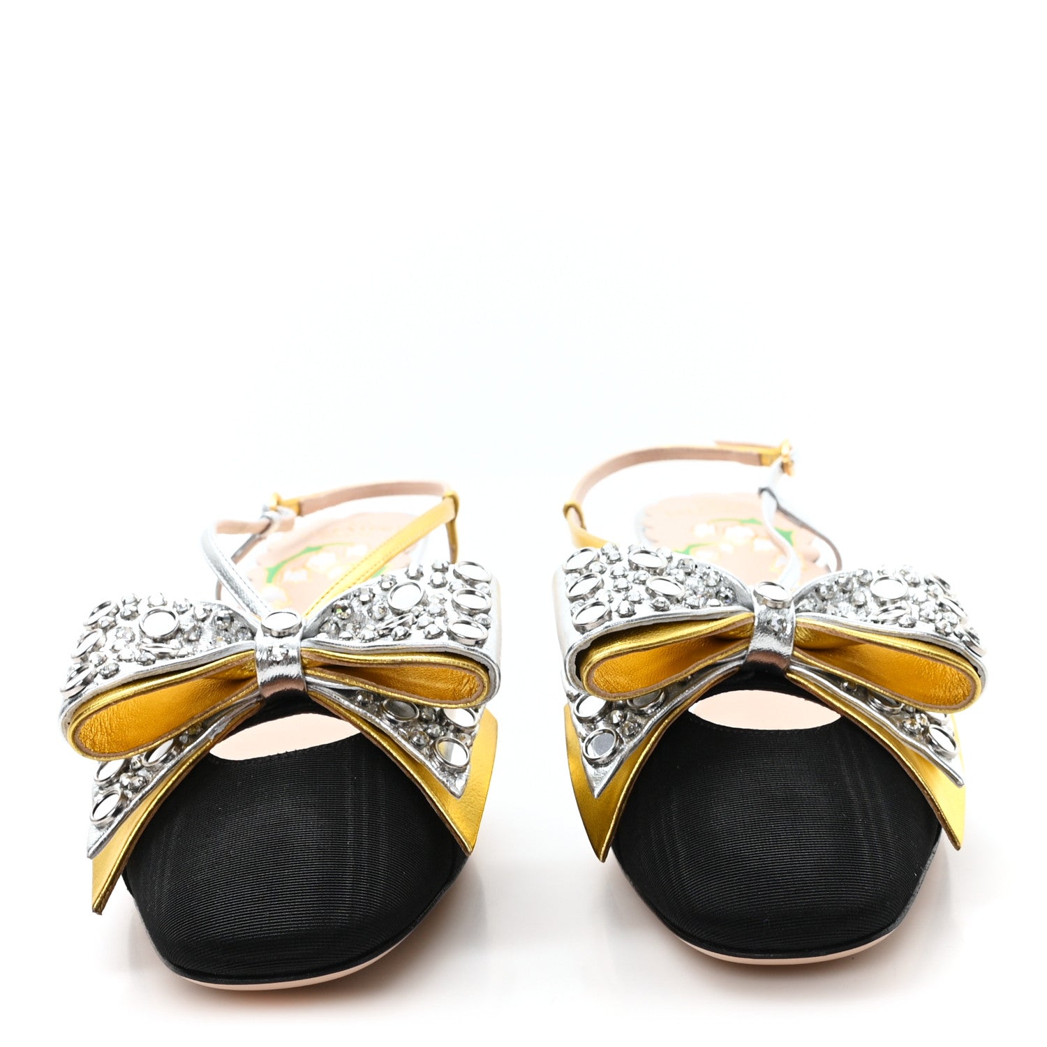 Valentino Garavani Metallic Embellished Bowow 45mm Slingback Pump 38 Black 3 of 10