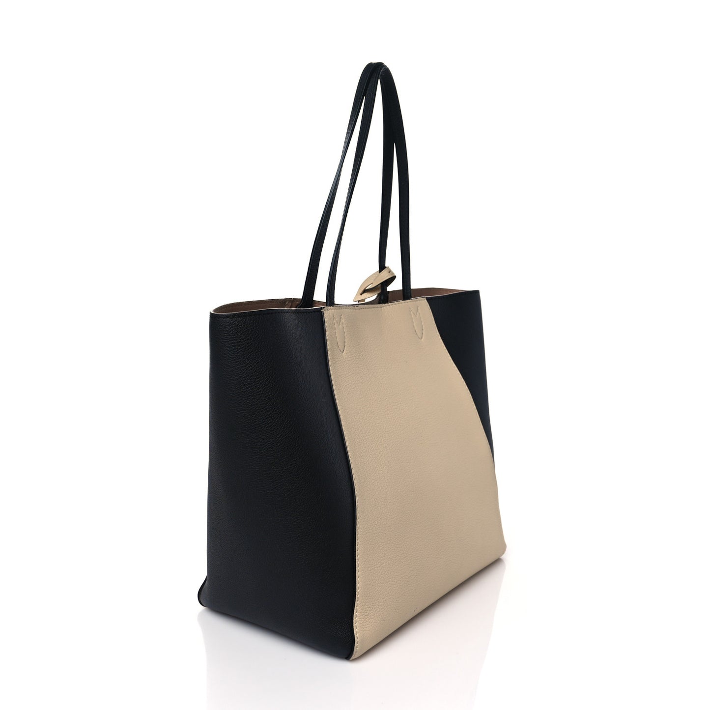 Calfskin Lockme Go Tote Black Vanilla