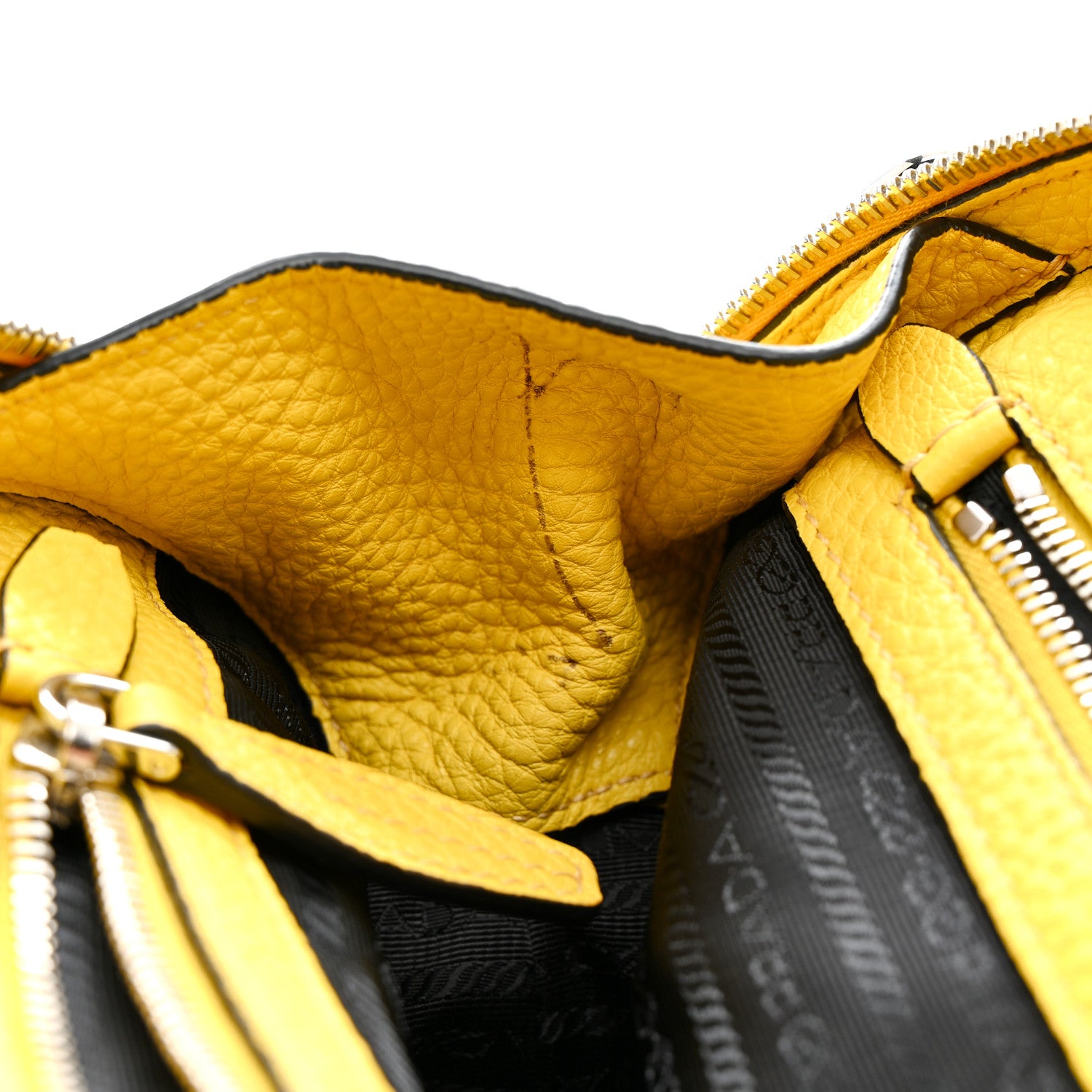 Prada Vitello Daino Dome Satchel Mimosa 11 of 12