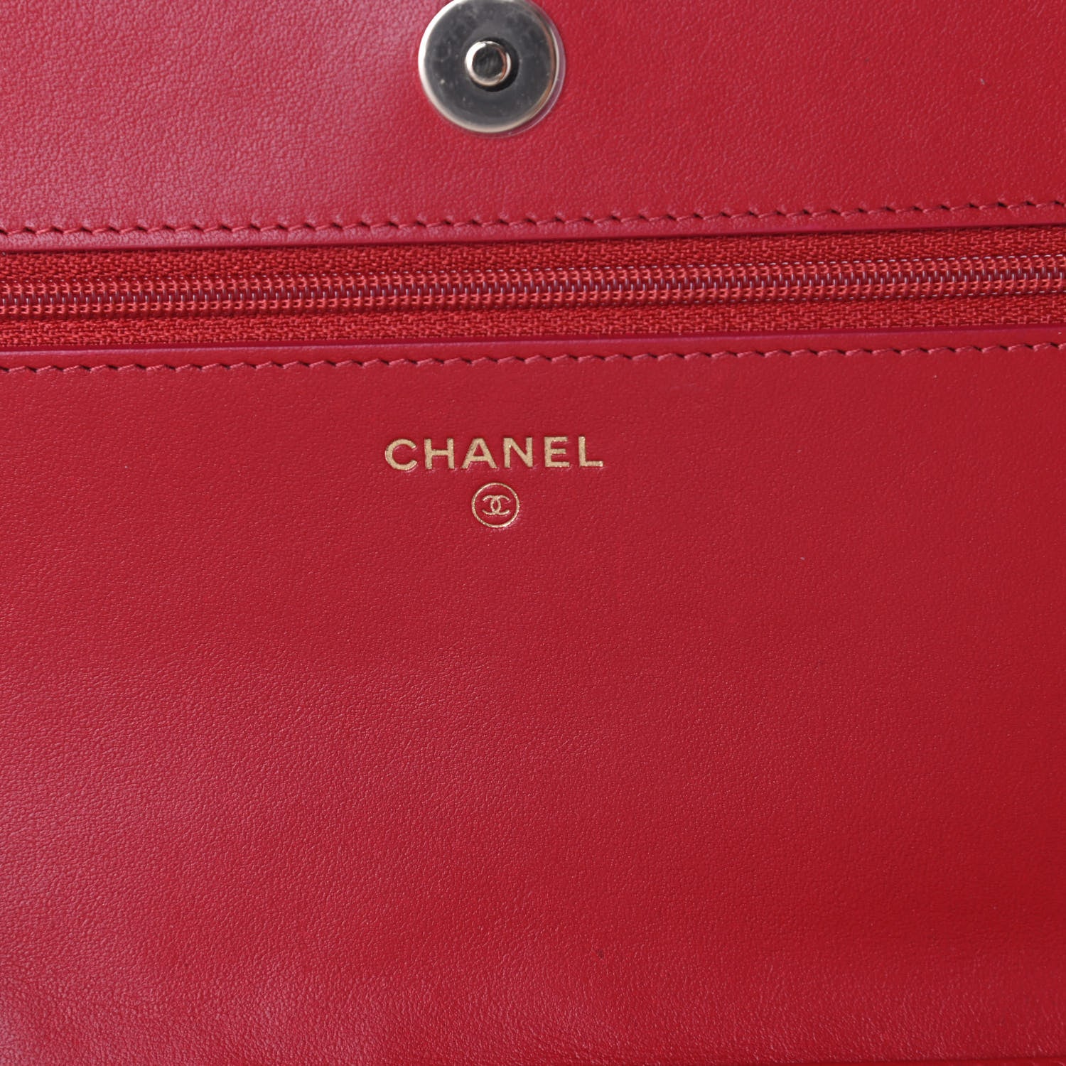 Chanel Caviar Camellia Embossed Wallet On Chain WOC Red 6 of 10