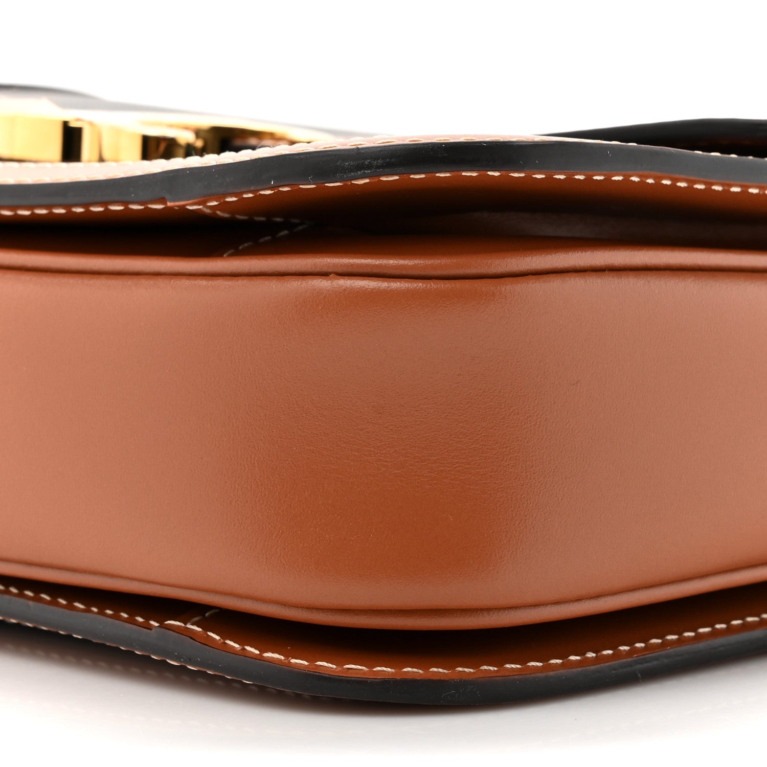 Celine Triomphe Canvas Calfskin Medium Triomphe Bag Tan 10 of 11