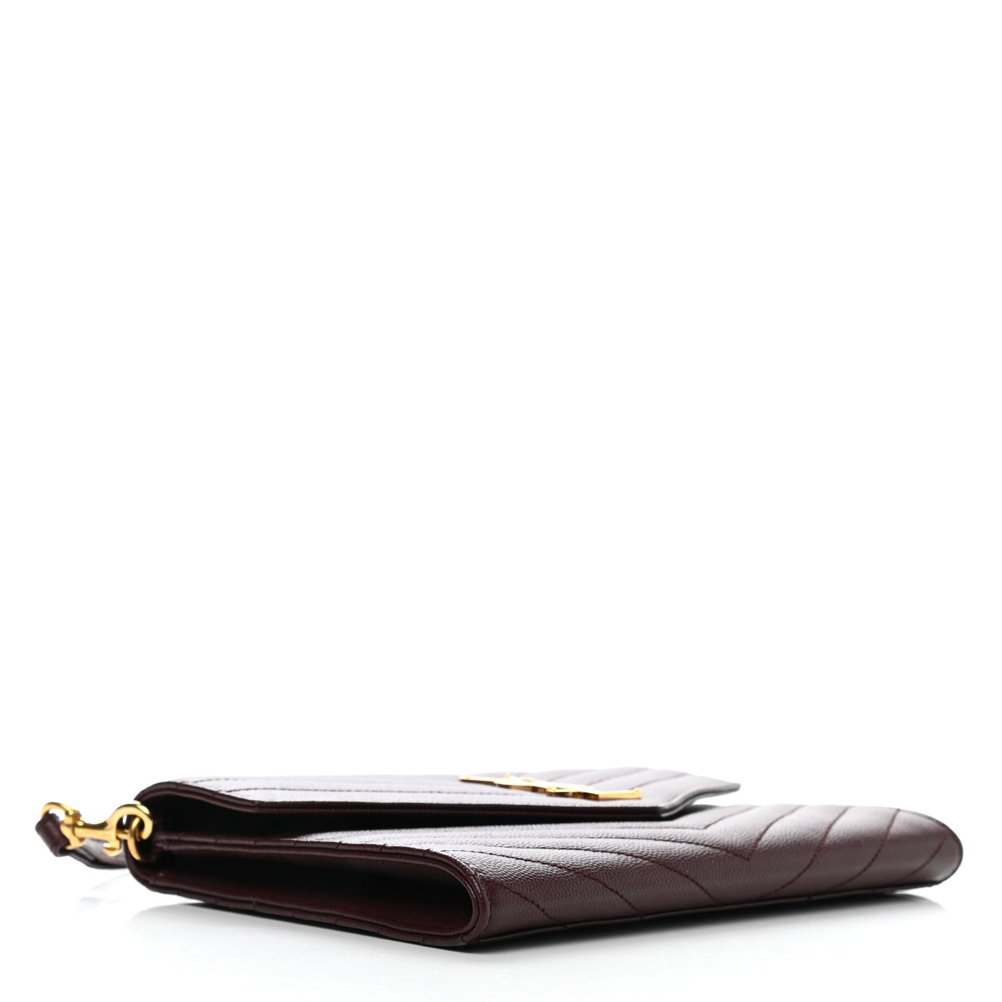 Grain De Poudre Matelasse Chevron Monogram Envelope Clutch Rouge Legion