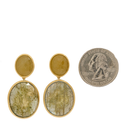 Marco Bicego 18K Yellow Gold Yellow Green Sapphire Drop Earrings 2 of 4