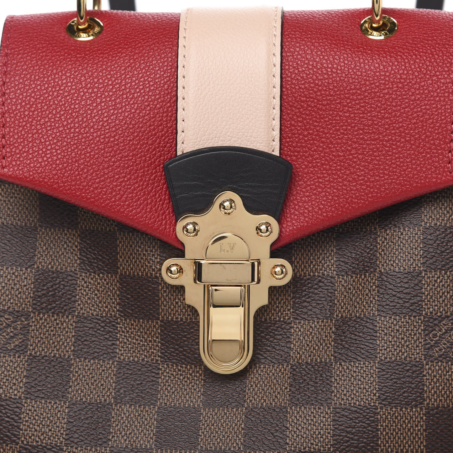 Damier Ebene Clapton Backpack Scarlet