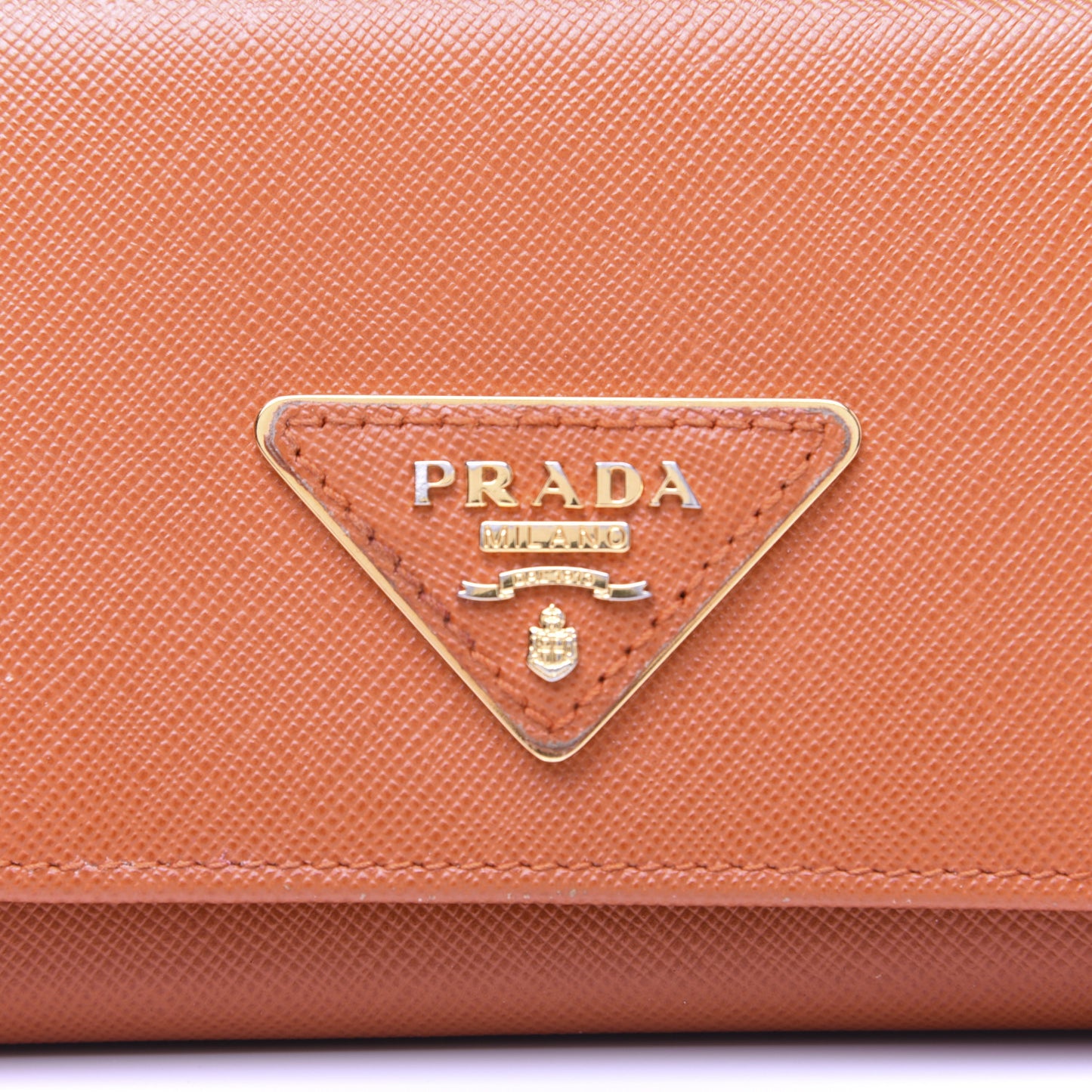 Saffiano Triangle Continental Flap Wallet Papaya