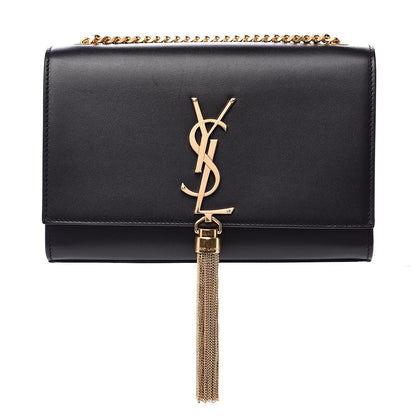 Saint Laurent Calfskin Small Classic Monogram Kate Tassel Satchel Black 1 of 10