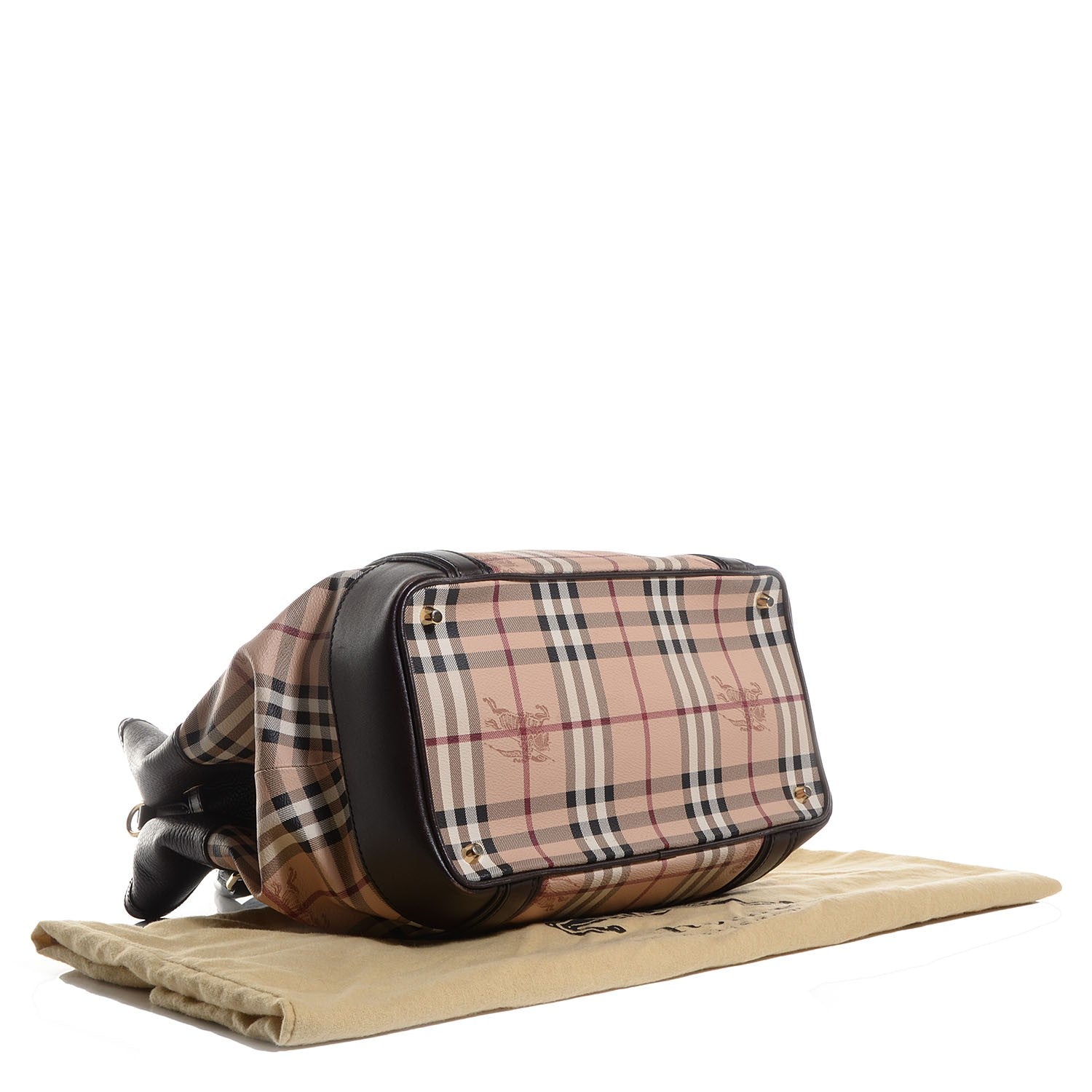 Burberry Haymarket Check Calfskin Medium Golderton Tote Chocolate 4 of 11