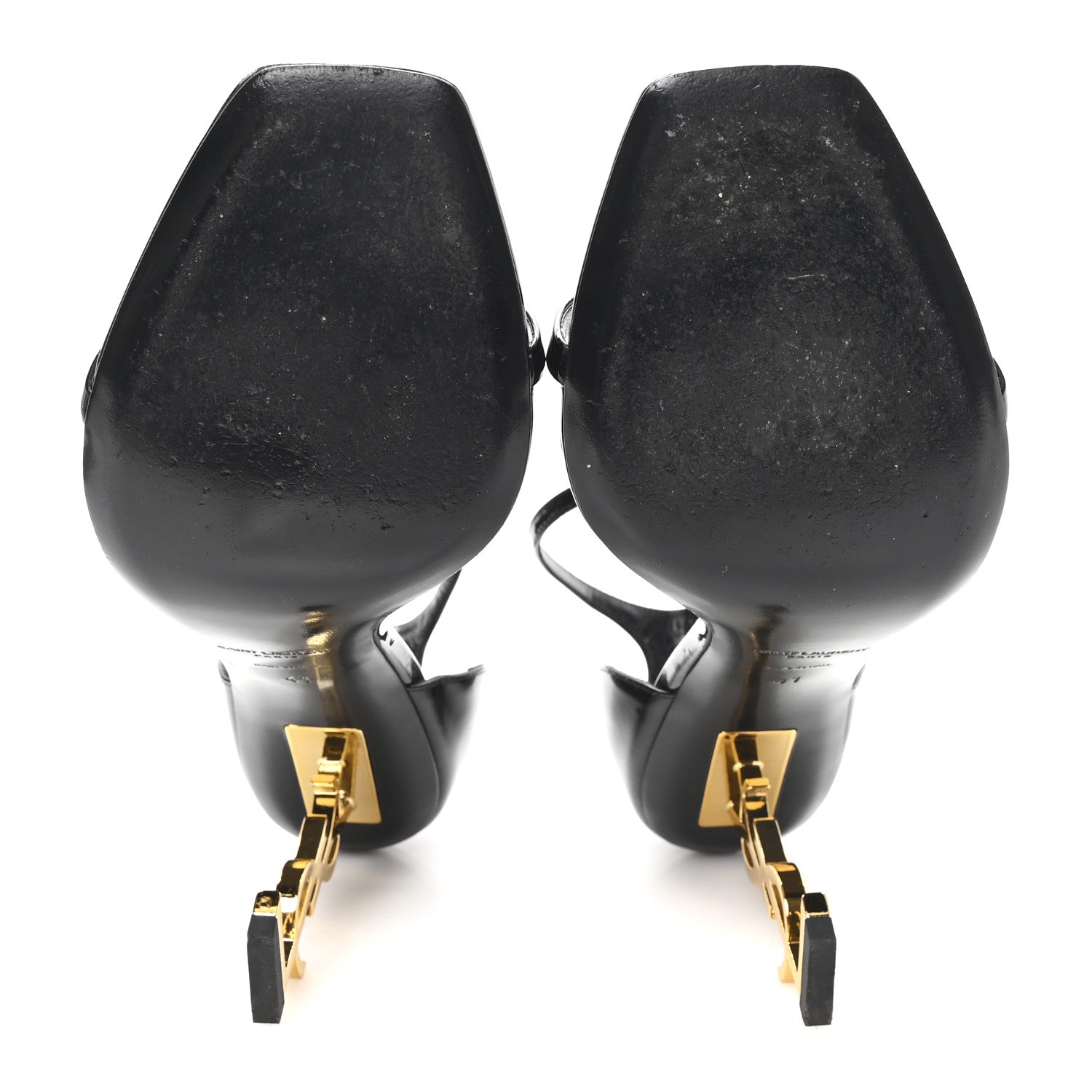Saint Laurent Patent Calfskin Opyum 110 Sandals 41 Black Gold 6 of 9