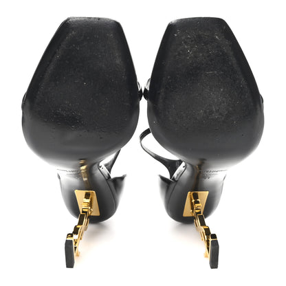 Saint Laurent Patent Calfskin Opyum 110 Sandals 41 Black Gold 6 of 9