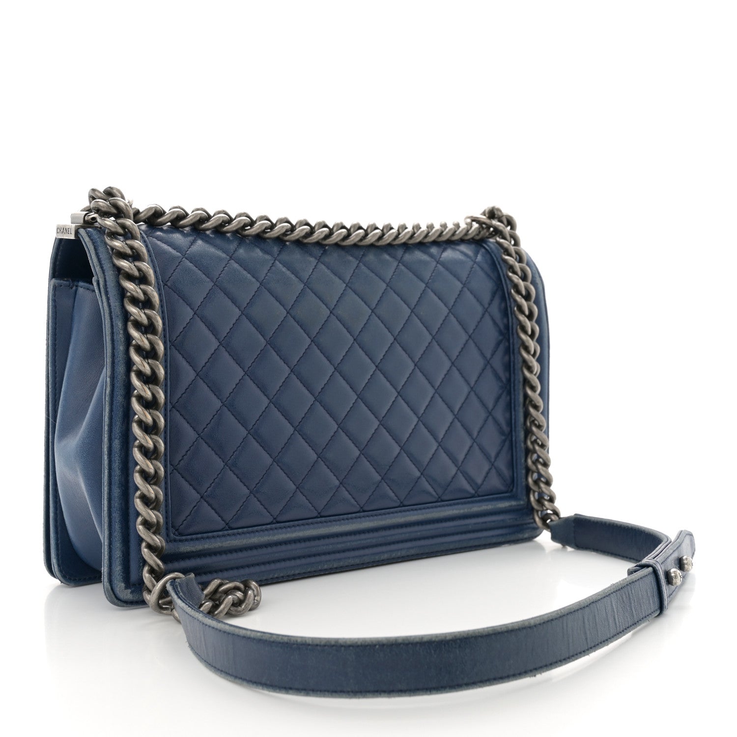 Chanel Lambskin Quilted New Medium Boy Flap Blue 3 of 17