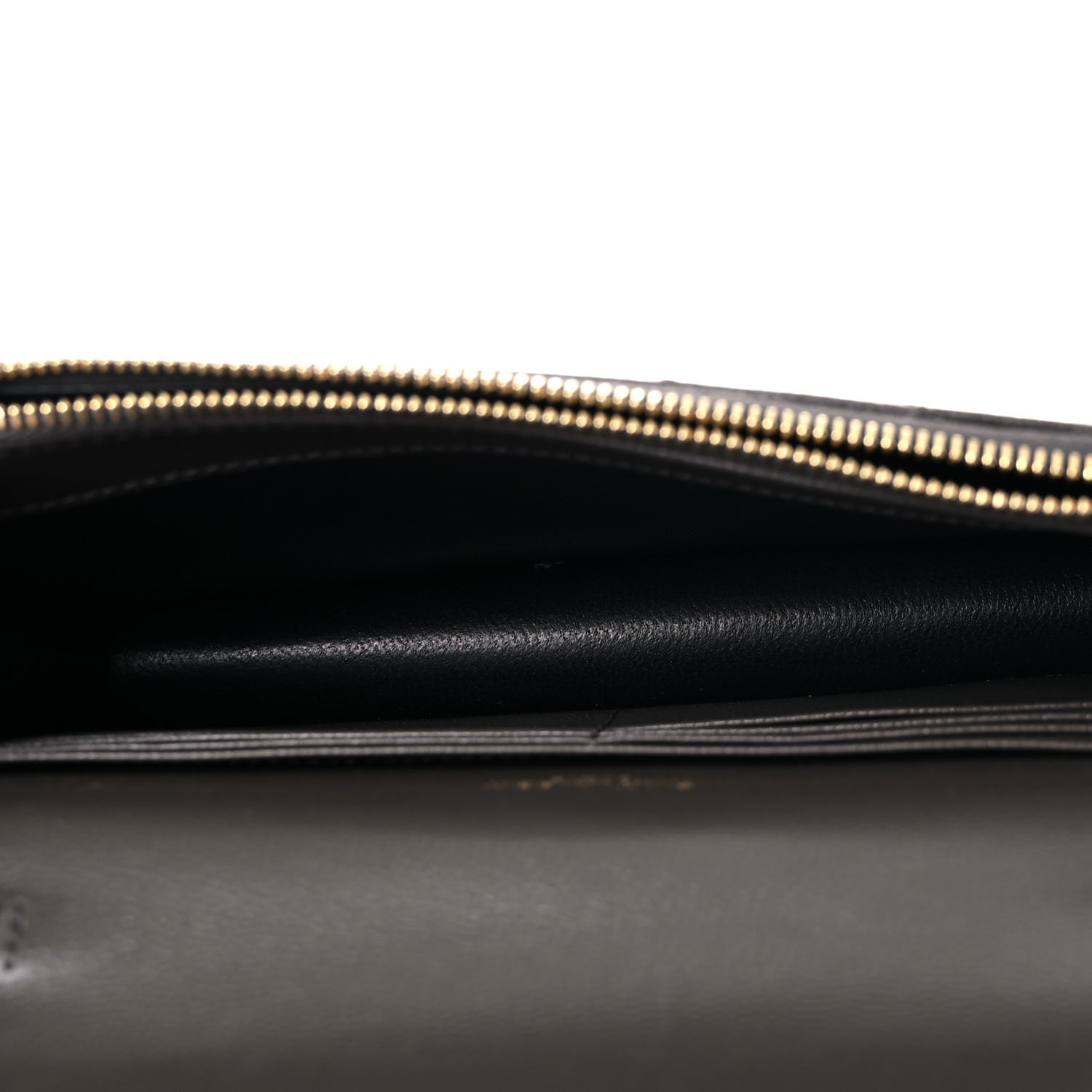 Saint Laurent Grain De Poudre Matelasse Chevron Monogram Envelope Chain Wallet Earth 4 of 9