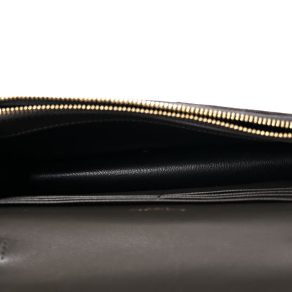 Saint Laurent Grain De Poudre Matelasse Chevron Monogram Envelope Chain Wallet Earth 4 of 9