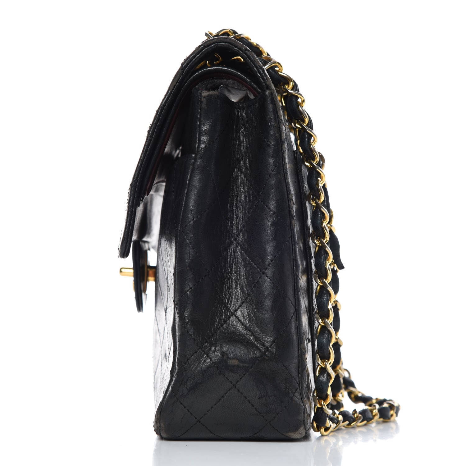 Chanel Lambskin Quilted Medium Double Flap Black 30 of 32