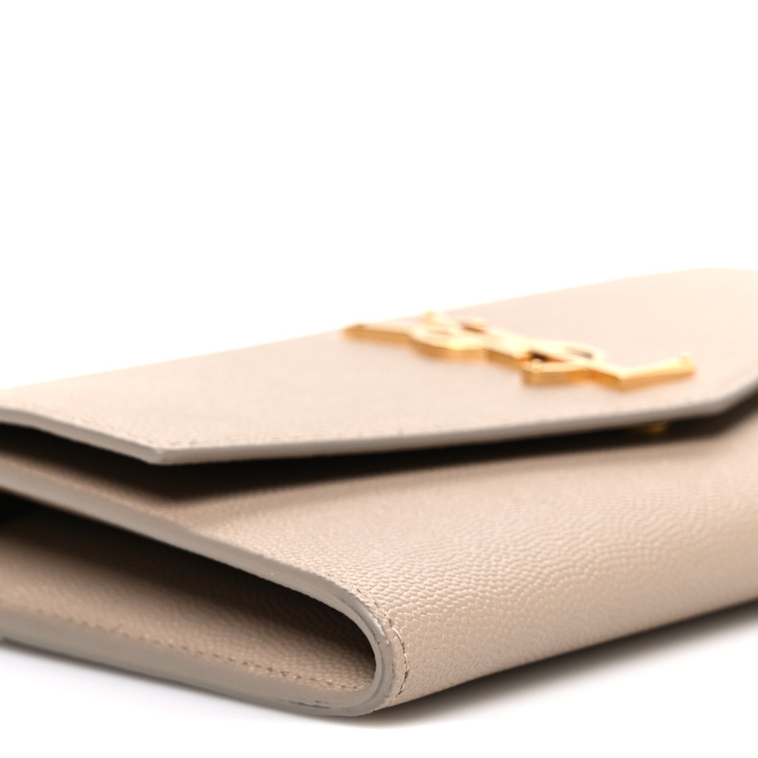 Saint Laurent Grain De Poudre Monogram Uptown Chain Wallet Dark Beige 10 of 11