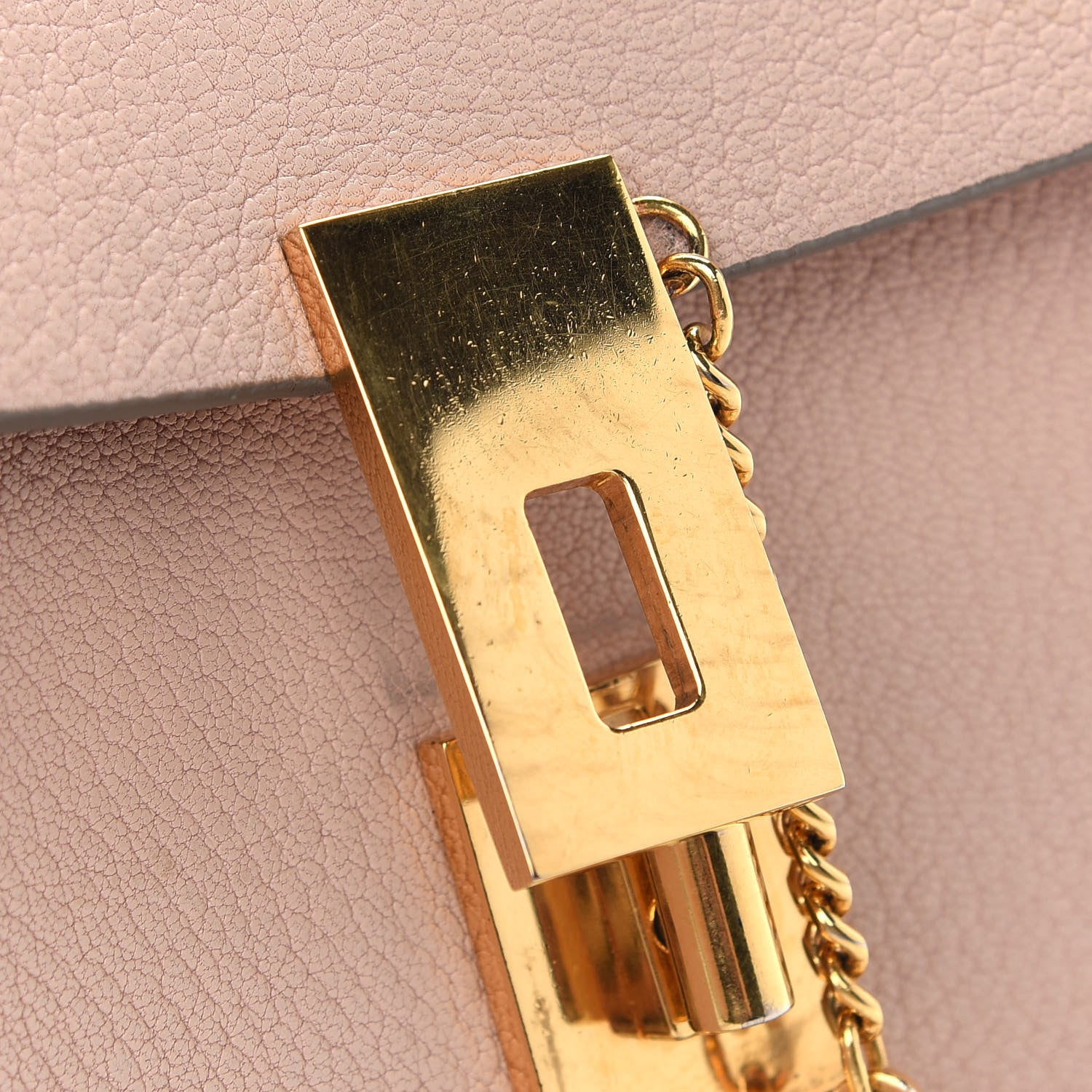 Chloe Grained Lambskin Mini Drew Shoulder Bag Cement Pink 10 of 10