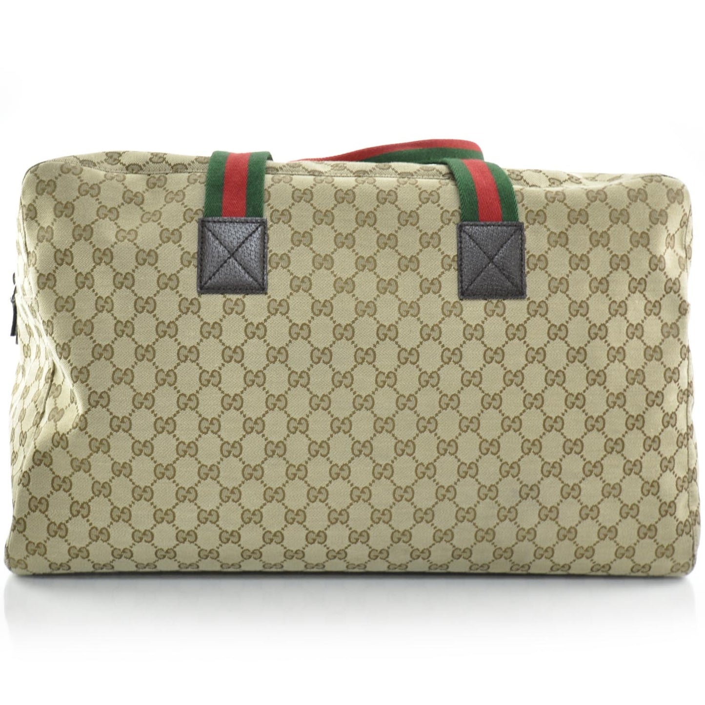 GG Monogram Web Large Collapsible Carry On Duffle Beige Brown