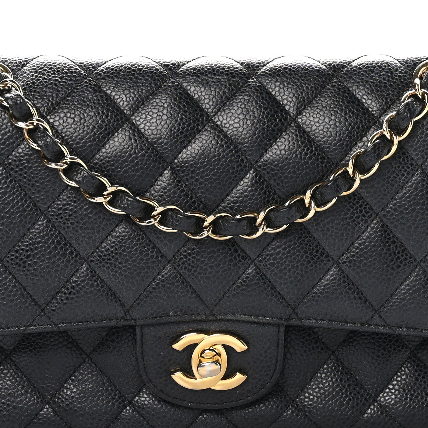 Chanel Caviar Quilted Medium Double Flap Black 8 of 10