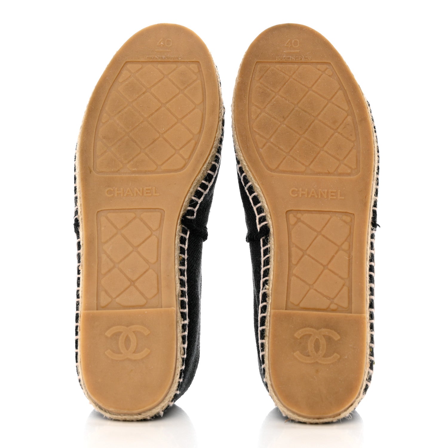 Chanel Denim Toile CC Espadrilles 40 Black 5 of 11