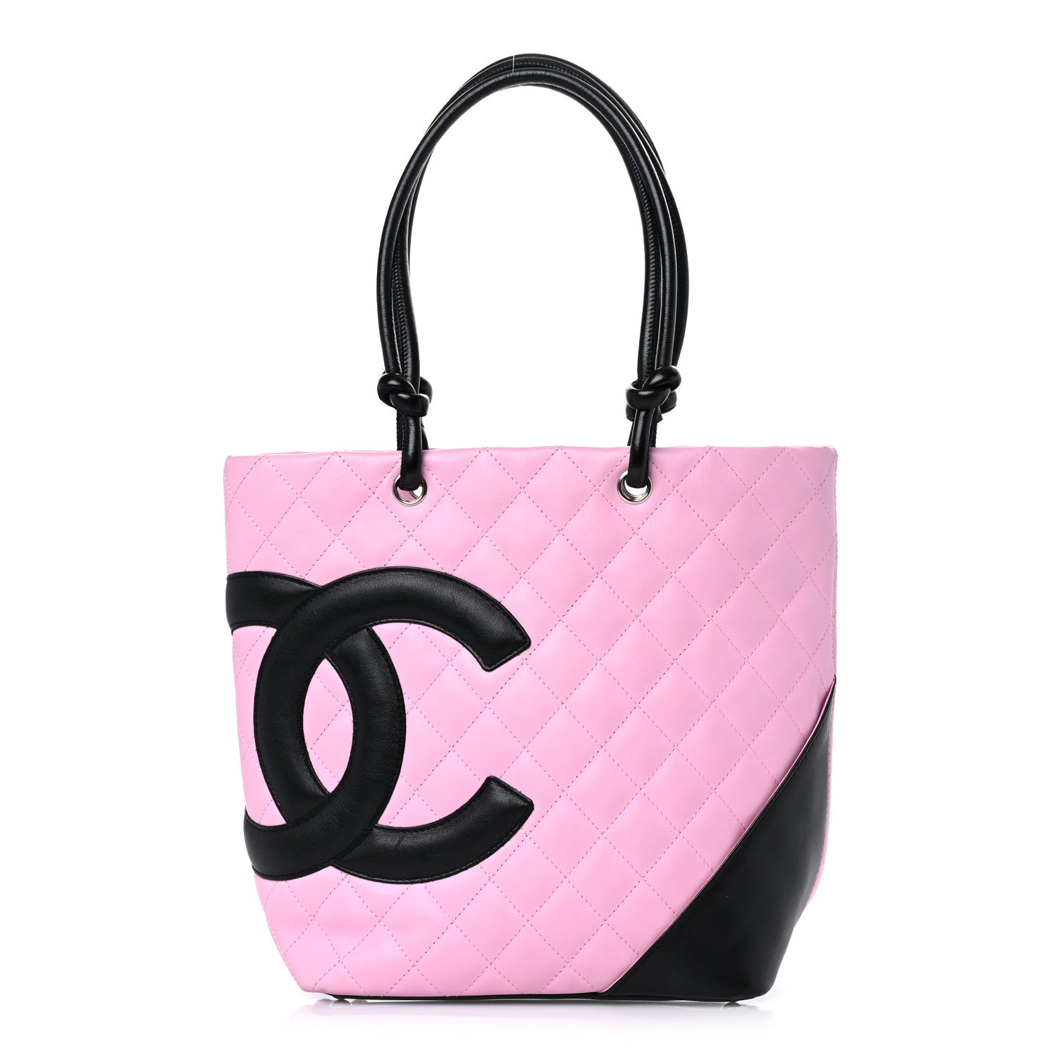 Chanel Calfskin Quilted Medium Cambon Tote Pink Black 1 of 14