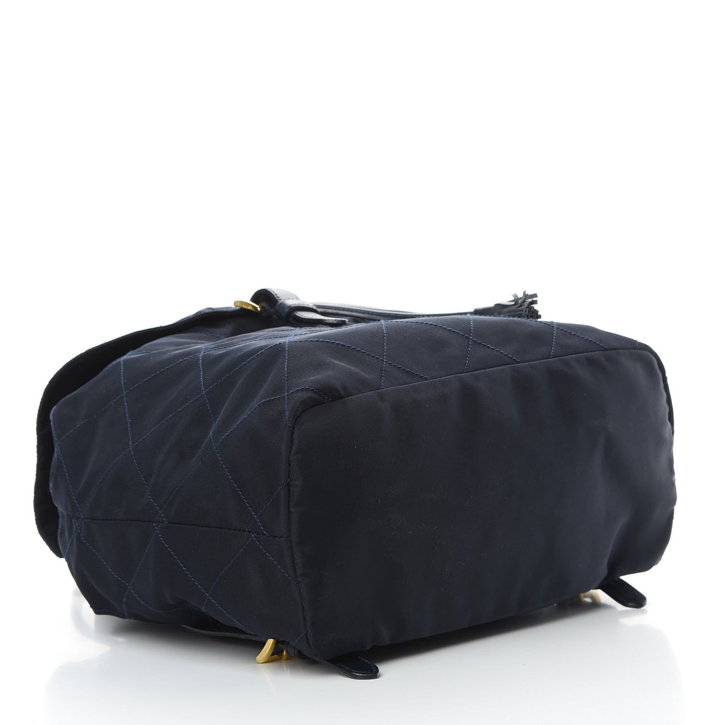 Tessuto Nylon Vela Quilted Chain Backpack Navy