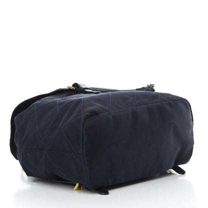 Prada Tessuto Nylon Vela Quilted Chain Backpack Navy 3 of 13