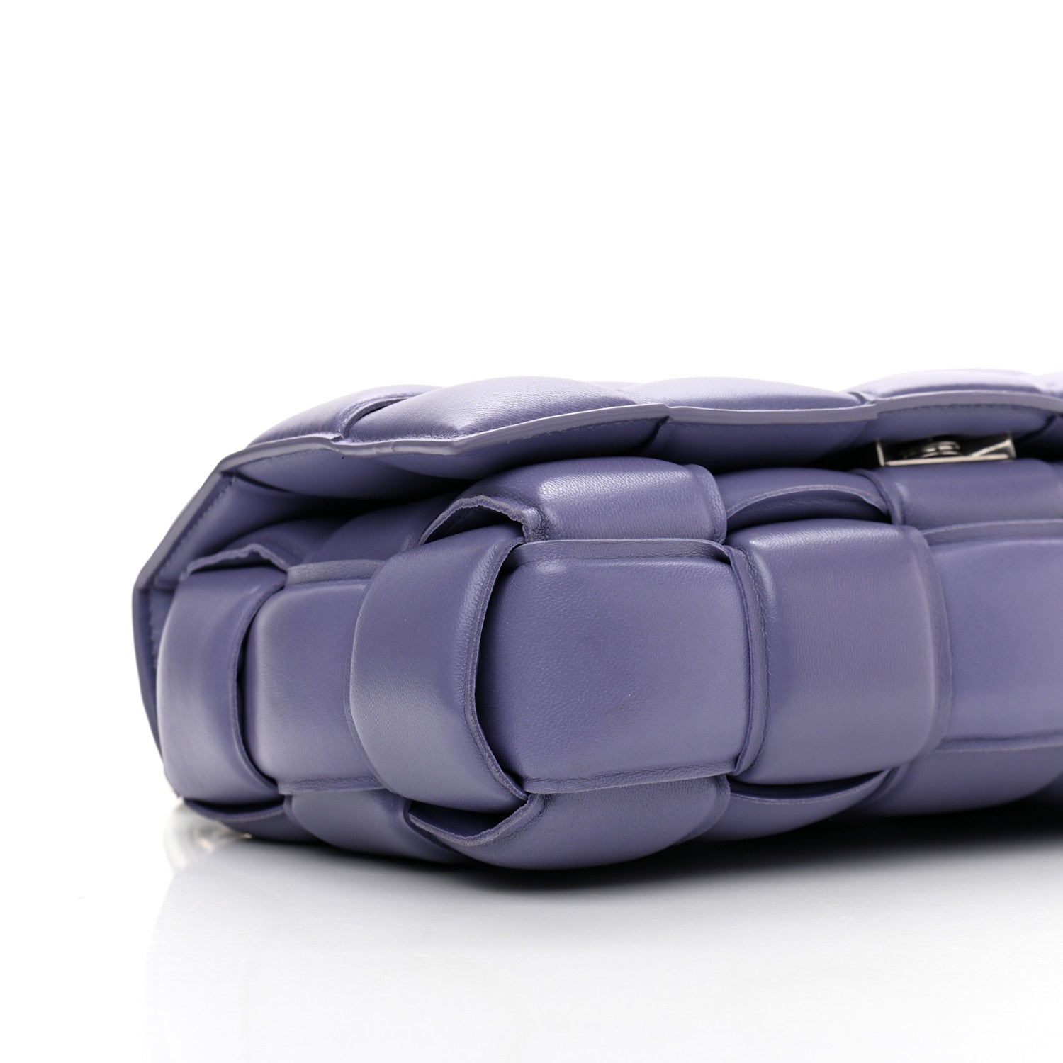 Bottega Veneta Lambskin Maxi Intreccio Padded Chain Cassette Crossbody Bag Lavender 8 of 9