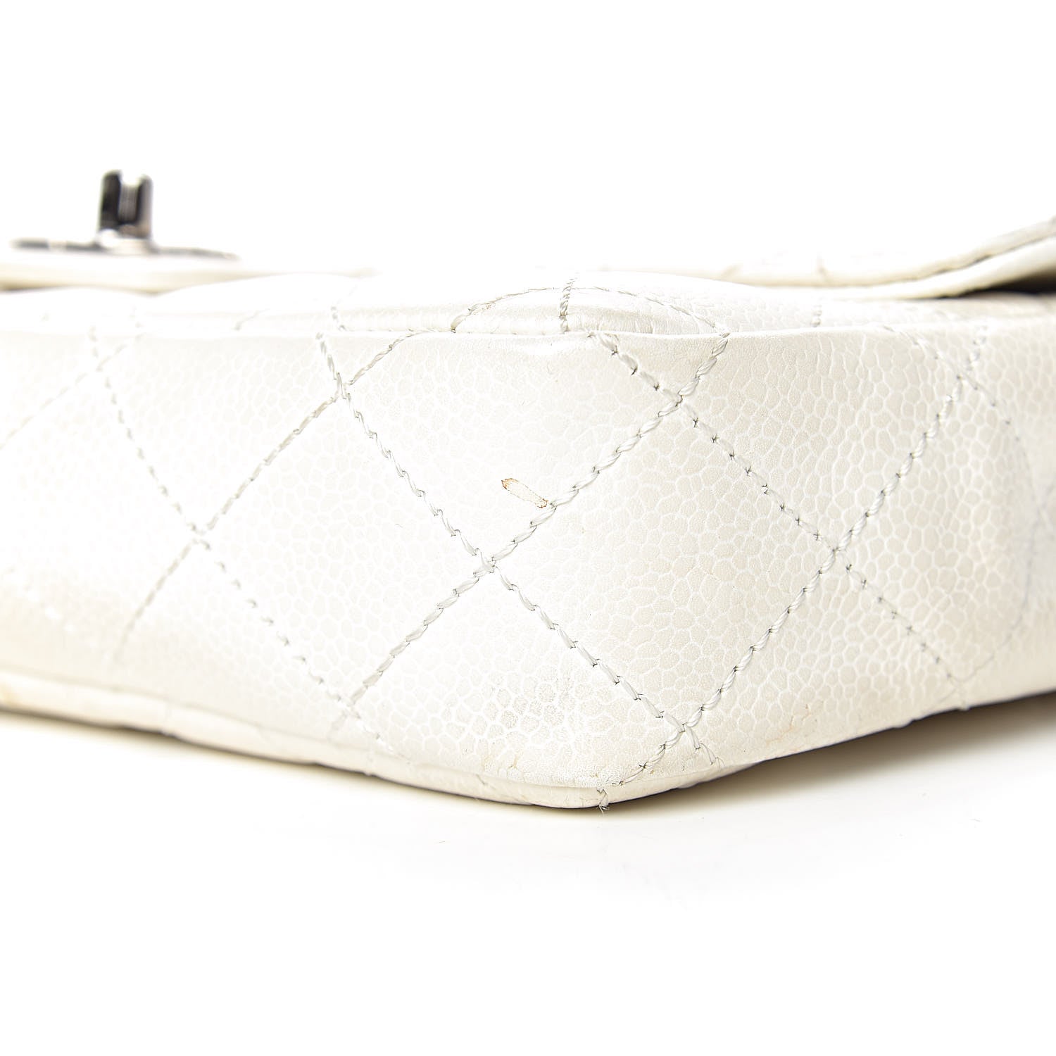 Chanel Caviar Quilted East West Flap White 16 of 17